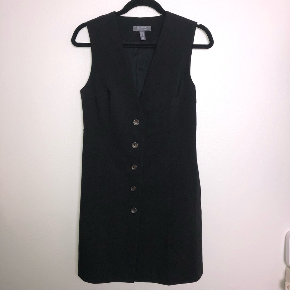 Lisa Rinna XS Sheath Button Down Sleeveless Dress